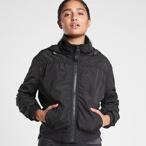 NWT Athleta Point Reyes Bomber Hooded Jacket Coat Black Size L SOLD OUT
